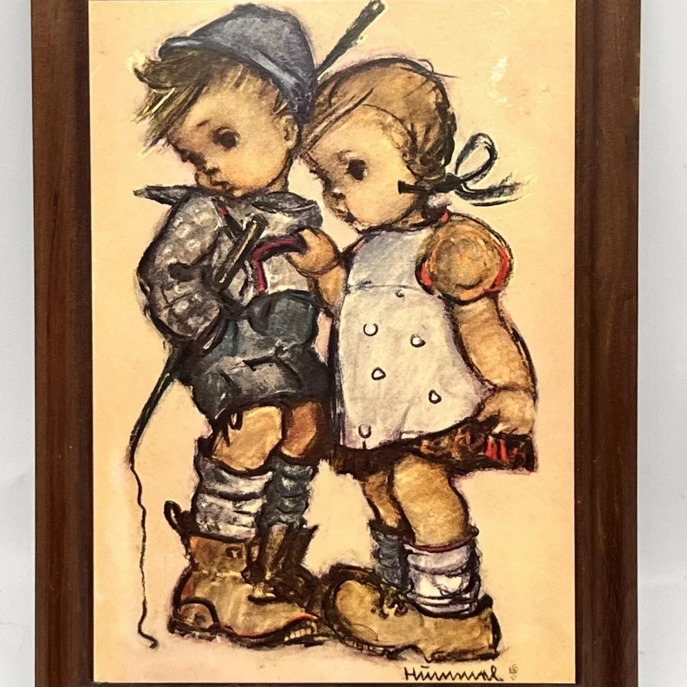 Vintage Hummel Wood Wall Plaques Lot of 3 Hanging Wall Art Boy and Girl Panels - Picture 14 of 16